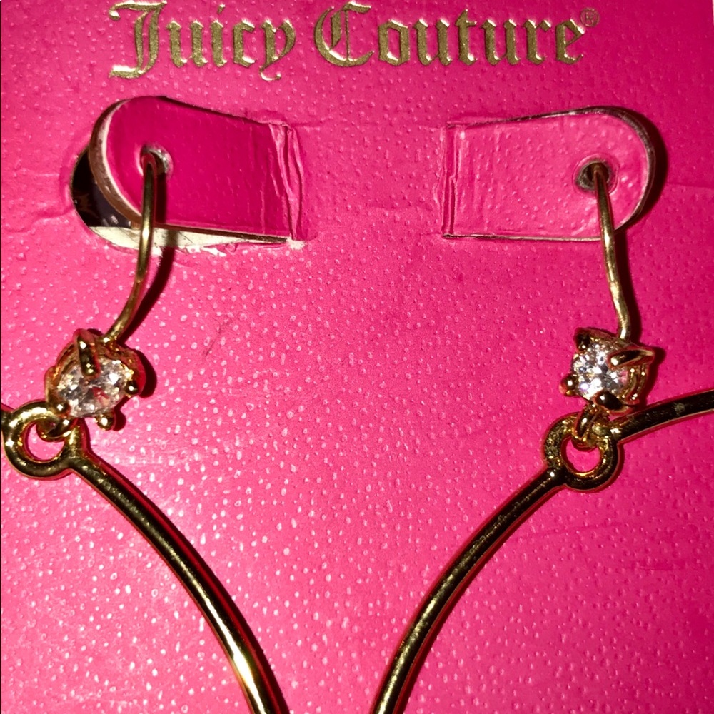 💗 JUICY COUTURE CORAL➕GOLD-TONE HOOP EARRINGS💗 - Picture 3 of 8